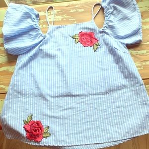 Spaghetti straps with off the shoulder cap sleeve